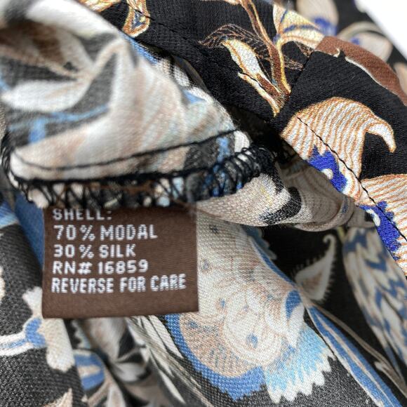 J. McLaughlin‎ Lorinda Button-Back Modal Silk Long Sleeve Blouse Size Large - Picture 9 of 9